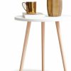 Hymus | Hymus Small Side Table With Solid Beech Wood Legs, Modern End Table Stable Small End Table For Living Room, Bedroom, Balcony, Small Spaces