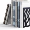 shikaman | Metal Bookends-Heavy Book Ends For Shelves,Book Shelf Holder Home Decorative,Black Bookend Supports