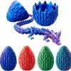 Generic | 3D Printed Dragon, 15Inch Articulated Dragon With A Egg, Adults Dragon Fidget Toy, Crystal Dragon Egg For Home Office Car Desk Decor Toys, Gift Given To Kids On Birthday(Blue Green Purple)