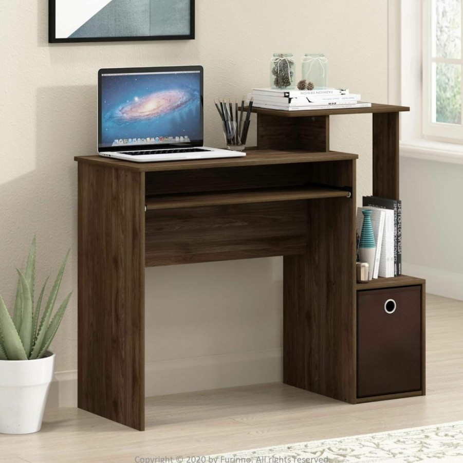 Furinno | Furinno Econ Multipurpose Home Office Computer Writing Desk, Black/Brown