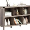 SICOTAS | Sicotas Book Shelf 6 Cube Bookshelves Short Bookshelf Bookcase Toy Storage Organizer Low Shelf Cubbies Book Case Wood & Metal Book Shelves With Storage For Living Room Bedroom Home Office (Grey)