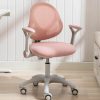 QualiSky | Qualisky Kids Desk Chair, Boy'S Child'S Children Study Office Computer Chair, Ergonomic Design, Adjustable Height And Seat Depth, Lumbar Support, Swivel Type (Peach Pink W/Armrests)