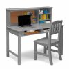 Delta Children | Delta Children Kids' Wood Desk With Hutch And Chair - Includes Cork Bulletin Board, Cubbies And Cutouts For Cords & Wires - Children'S Study/Computer/Writing Workstation (For Ages 5-12), Grey