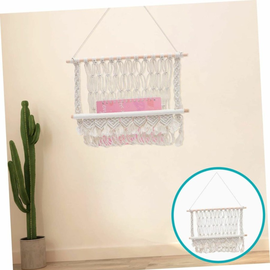 Homoyoyo | Homoyoyo 3Pcs Tapestry Rack The Den Bouch House Storage Netting Decorative Wall Kids Room Bookshelf Boho Home Decor Boho Hanging Storage Organizer Stuffed Animal Hammock Woven Mesh To Weave