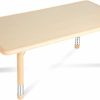 Wesiti | Rectangle Classroom Table Adjustable Height Activity Table Stainless Steel Preschool Table With Top Activity Desk For Kids Children School Supplies, 47.2 X 23.6 X 19.7 Inches (Natural Color,1 Pcs)