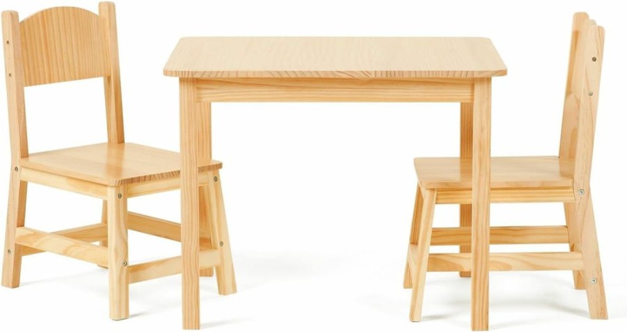 OOOK | Oook Solid Wooden Kids Table And Chair Set, Durable And Sturdy, Toddler Table And 2 Chairs Set For Arts, Crafts, Reading, Preschool, Kindergarten, Playroom