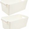 Cabilock | Cabilock 2Pcs Storage Baskets Sundry Basket Household Basket Portable Basket White Desktop