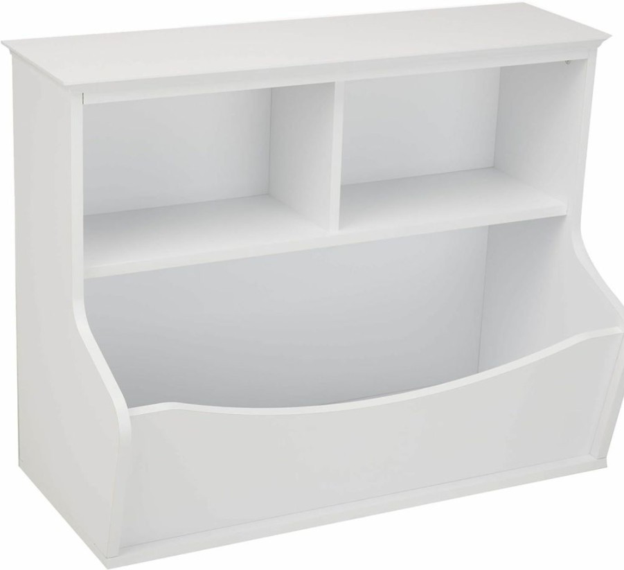 Amazon Basics | Amazon Basics Children'S Multi-Functional 4 Shelf Bookcase And Toy Storage Bin, White, 14.84" D X 31.25" W X 24.56" H