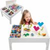 Svan | Brick Construction Play Table W 4 Storage Compartments And 1000 Rainbow Bricks - Works W All Major Brands- Build & Stack Block Pieces On Tabletop Baseplate Grid- Fun Activity Toy For Kids Ages 3+ Gift