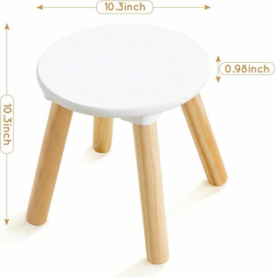 Beright | Beright Wooden Step Stool For Kids, Children'S Stool Perfect Matched Sensory Table, 9 Inch Sturdy Sitting Stool With Assembled Four-Legged, 2 Pack