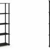 Furinno | Furinno Turn-N-Tube 4-Tier Multipurpose Shelf Display Rack, Square Tube, Sonoma Oak/White