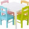 Costzon | Costzon Kids Table And Chair Set, 5 Piece Wood Activity Table & Chairs For Children Arts, Crafts, Homework, Snack Time, Preschool Furniture, Gift For Boys Girls, Toddler Table And Chair Set (Pastel)