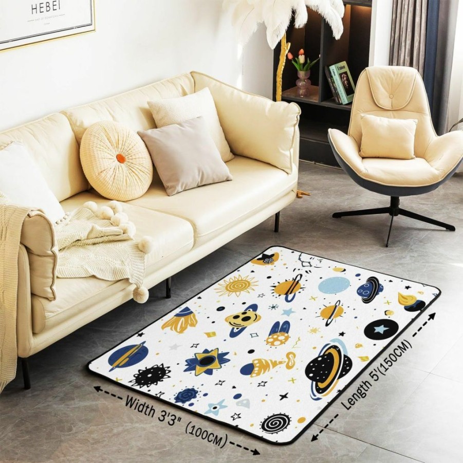 jejeloiu | Bookshelf Area Rug Area Rug 3X5 Library Books Printed Decorative Carpet Set For Kids Teens Adults Vintage Bookshelf Living Room Rugs Educational Indoor Floor Mat Room Decorations