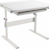 Mount-It! | Mount-It! Height Adjustable Desk For Kids [31.5" X 26"] Children'S Workstation With Tilting Desktop And Drawer For Storage, Ergonomic Study Table For Writing, Drawing, Reading, Studying (Gray)