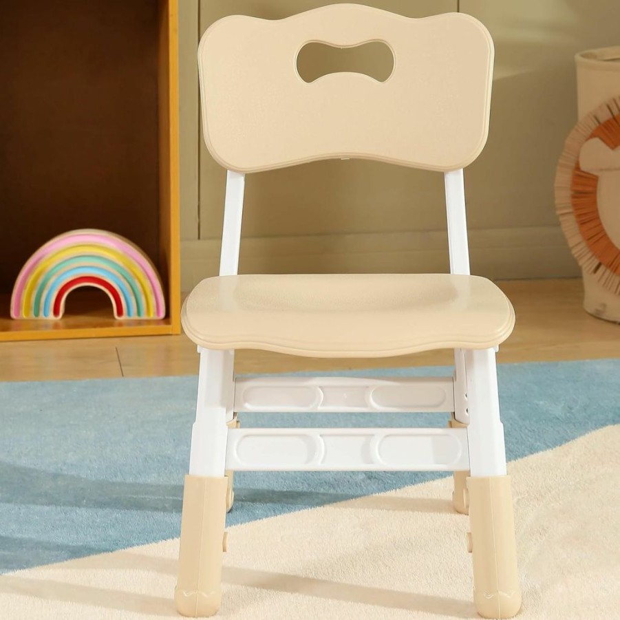 Ybaiwana | Ybaiwana Children Chair 3 Level Height Adjustable, Maximum Load-Bearing 180Lbs, Suitable For Family, Classroom And Nursery, Suitable For Girls & Boys Age 2-10, Beige-03