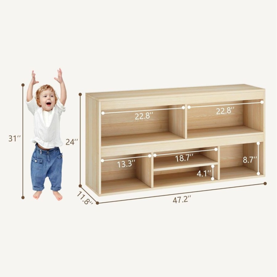 IDEALHOUSE | Idealhouse Toy Storage Organizer 6 Cubes Kids Bookshelf Wooden Storage Cabinet Playhouse Shelves Cabinet For Boys Girls Toy Bookcase Playroom, Classroom, Nursery, Kids Room