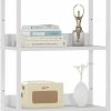 Furnulem | Furnulem White Bookshelf 4 Tier Wood Bookcase With 3 Fabric Drawers, 59\" Tall Display Standing Shelf Unit For Living Room,Bedroom,Office,Kitchen,Balcony(White)