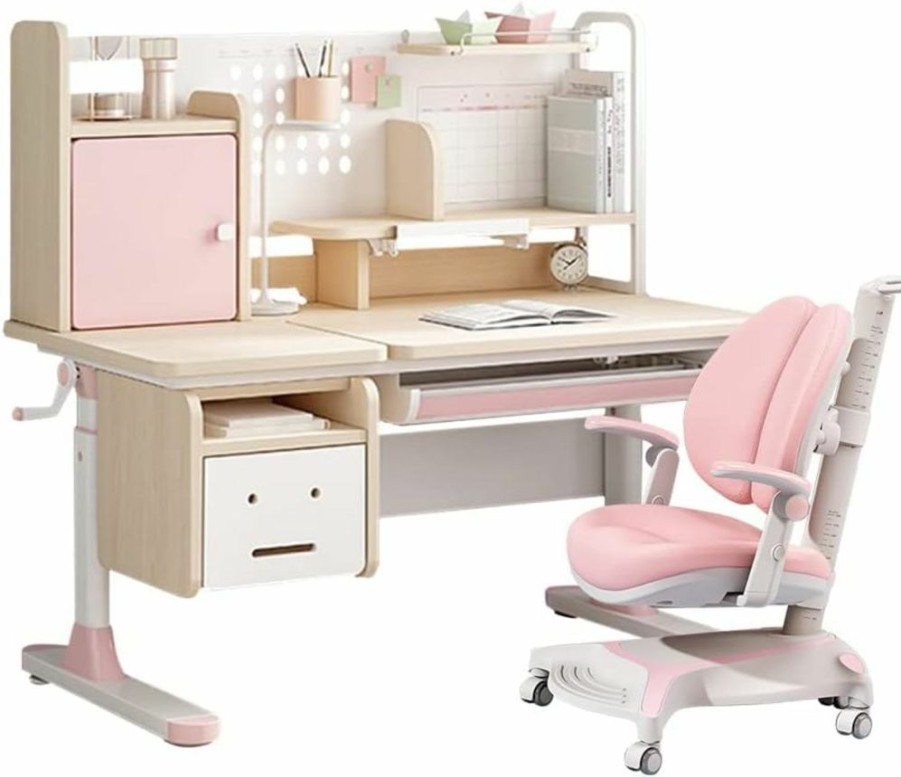 FCD | Fcd Ergonomic Multi Function Wood Adjustable Kids Study Desk Drafting Table And Computer Station With Children Study Chair