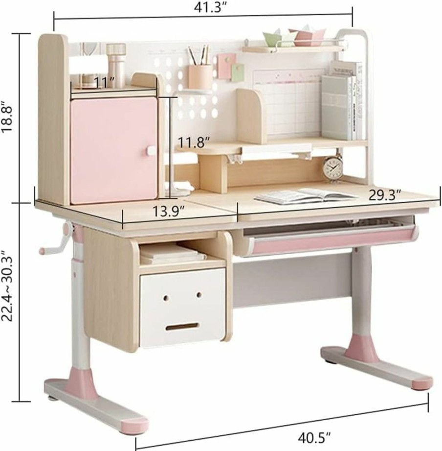 FCD | Fcd Ergonomic Multi Function Wood Adjustable Kids Study Desk Drafting Table And Computer Station With Children Study Chair