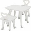 JOYMOR | Joymor Kids Table And Chairs Set Of 3, Hdpe Material Ideal Of Snack, Game, Craft, Art, Meal, White, 3 Piece Set