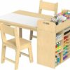 GDLF | Gdlf Kids Art Table And Chairs Set Craft Table With Large Storage Desk And Portable Art Supply Organizer For Children Ages 8-12, 47" L X 30" W