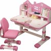 GDLHY | Gdlhy Children Learning Desk And Chair Set Pink Desk Set Height Adjustable With Drawers And Storage Compartments Curved Desktop,Ideal For Arts & Crafts, Homework & Mor (Color : Pink)