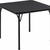 VECELO | Vecelo 24'' Kids Black Folding Card Table, Portable, With Ultra Soft Pu Padded Cushion, 1 Piece