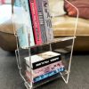 solaround | Solaround Acrylic Desk Bookcase Storage Organizers Display Narrow Book Shelf (Clear, 2 Tier-L)