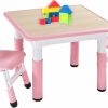 FUNLIO | Funlio Kids Table And 2 Chairs Set, Height Adjustable Toddler Table And Chair Set For Ages 3-8, Easy To Wipe Arts & Crafts Table, For Classrooms/Daycares/Homes, Cpc & Ce Approved (3Pcs Set) - Natural