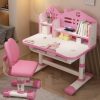 Altsuceser | Altsuceser Kids Desk And Chair Set, Kids Functional Desk And Chair Set Height Adjustable Children School Study Desk Ergonomic Children'S School Workstation With Drawer And Chair For Boys Girls (Pink)