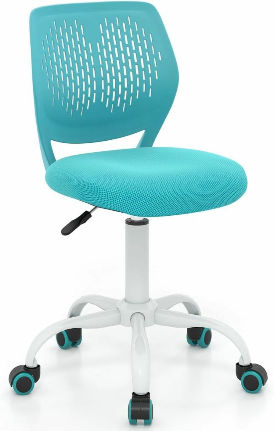 Giantex | Giantex Kids Desk Chair, Adjustable Children Study Chair, Swivel Chair Armless Mesh Task Student Chair, Child Desk Chair With Adjustable Height & Lumbar Support Computer Chair, Turquoise…