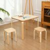 LERIYOU | Leriyou Kids Wood Square Table And 2 Chairs Set Furniture For Children Ideal For Arts & Crafts, Snack Time (Natural-Medium)