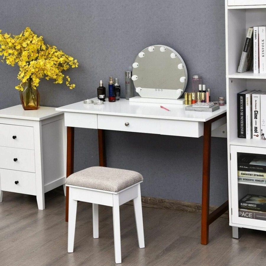 Tangkula | Tangkula Computer Desk With Storage Drawers, Makeup Vanity Table, Writing Study Desk For Home Office, Dressing Table