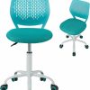 MEDIMALL | Medimall Kids Desk Chair With Wheels, Ergonomic Task Chair W/Adjustable Height, Breathable Mesh Office Chairs For Girls Room/Bedroom, Low-Back Swivel Study Chairs For Girls & Boys/Teens (Turquoise)