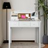 FUNKOCO | Funkoco Home Office Furniture Writing Desk,Computer Work Station With Detachable Hutch,5 Drawers(White)