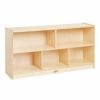 ECR4Kids | Ecr4Kids 5-Compartment Mobile Storage Cabinet, 24In, Classroom Furniture, 13"D X 48"W X 24"H, White Wash