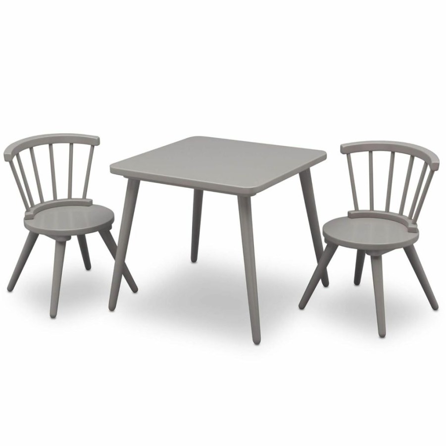 Delta Children | Delta Children Windsor Kids Wood Table Chair Set (2 Chairs Included) - Ideal For Arts & Crafts, Snack Time, Homeschooling, Homework & More, Bianca White