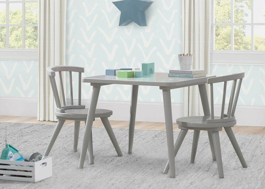 Delta Children | Delta Children Windsor Kids Wood Table Chair Set (2 Chairs Included) - Ideal For Arts & Crafts, Snack Time, Homeschooling, Homework & More, Bianca White