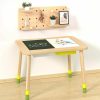 summidate | Summidate Kids Sensory Table, Learning Desk With Wall Display Storage Shelf