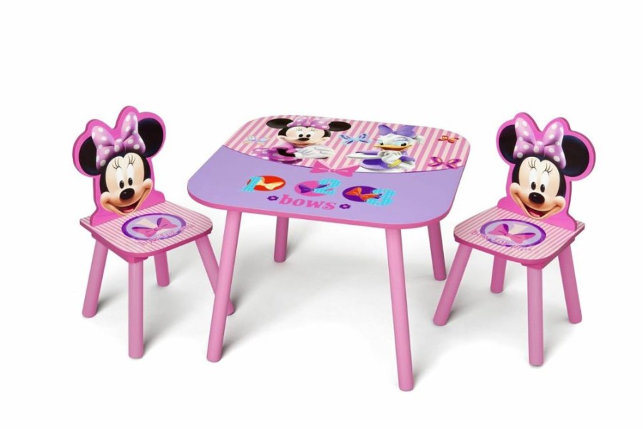 Delta Children | Delta Children Kids Table And Chair Set (2 Chairs Included) - Ideal For Arts & Crafts, Snack Time, Homeschooling, Homework & More, Disney Minnie Mouse