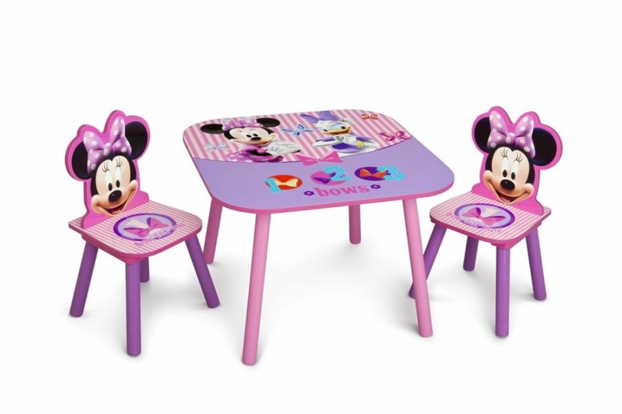 Delta Children | Delta Children Kids Table And Chair Set (2 Chairs Included) - Ideal For Arts & Crafts, Snack Time, Homeschooling, Homework & More, Disney Minnie Mouse