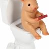 Cabilock | Cabilock Piggy Toilet Reading Pig Statues Cute Decoration Figurine Shelf Mini Pig Model Pig Sit On Toilet Statue Garden Animal Decoration Knick Knacks Pig Decor Child Bookshelf Resin Manual