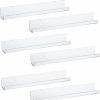 Albumgit | Albumgit 13.7 Inch Acrylic Floating Bookshelf, 6 Pack Clear Invisible Wall Bookshelves Ledge Book Shelves, Kids Book Display Shelves Wall Mounted With Adhesive Stickers