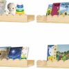 icnjdMopclean | Wooden Nursery Bookshelf For Kids Bedroom 15.7 Inch Set Of 4, Floating Book Shelves For Wall, Floating Shelf Wall Mounted For Bathroom Living Room Kitchen, Toddler Child Baby Nursery Decor