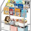 aboxoo | Aboxoo Children'S Bookshelf Freestanding Corner Metal Bookcase 5-Tiers Pink 25 In For Kid'S Room Storage Pink Girls Women Stable Bookcase Bookstore Living Bed Room Library Book For Small Place