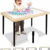 Beyton | Beyton Height-Adjustable Wood Sensory Table With Lid And Steel Legs No Storage Bin,Water And Sand Table For Toddlers 1-3, Drawing/Kids Art/Play Table,Christmas & Birthday Gift