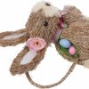 ABOOFAN | Aboofan Straw Rabbit Ornament Easter Bunny Basket Bag Animal Straws Rabbit Adornment Easter Straw Easter Party Bunny Statues Bread Basket Child Bookshelf Hand-Woven Rabbit Spring Depass