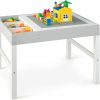 Costzon | Costzon 31.5" White & Gray Kids Table With Storage For Arts, Crafts, Building Blocks