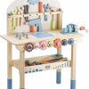 Toywoo | Toywoo Kids Wooden Tool Play Workbench With Tool Set For 3-5 Year Old Boys And Girls