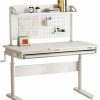 FCD | Fcd Desk For Kids, Height Adjustable Wood Children Study Computer Desk With Large Shelf, Tiltable Desktop And Pull-Out Drawer